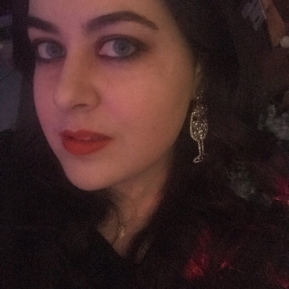 Champagne glass Bubbly Dangle Earrings Party - Picture 11 of 13